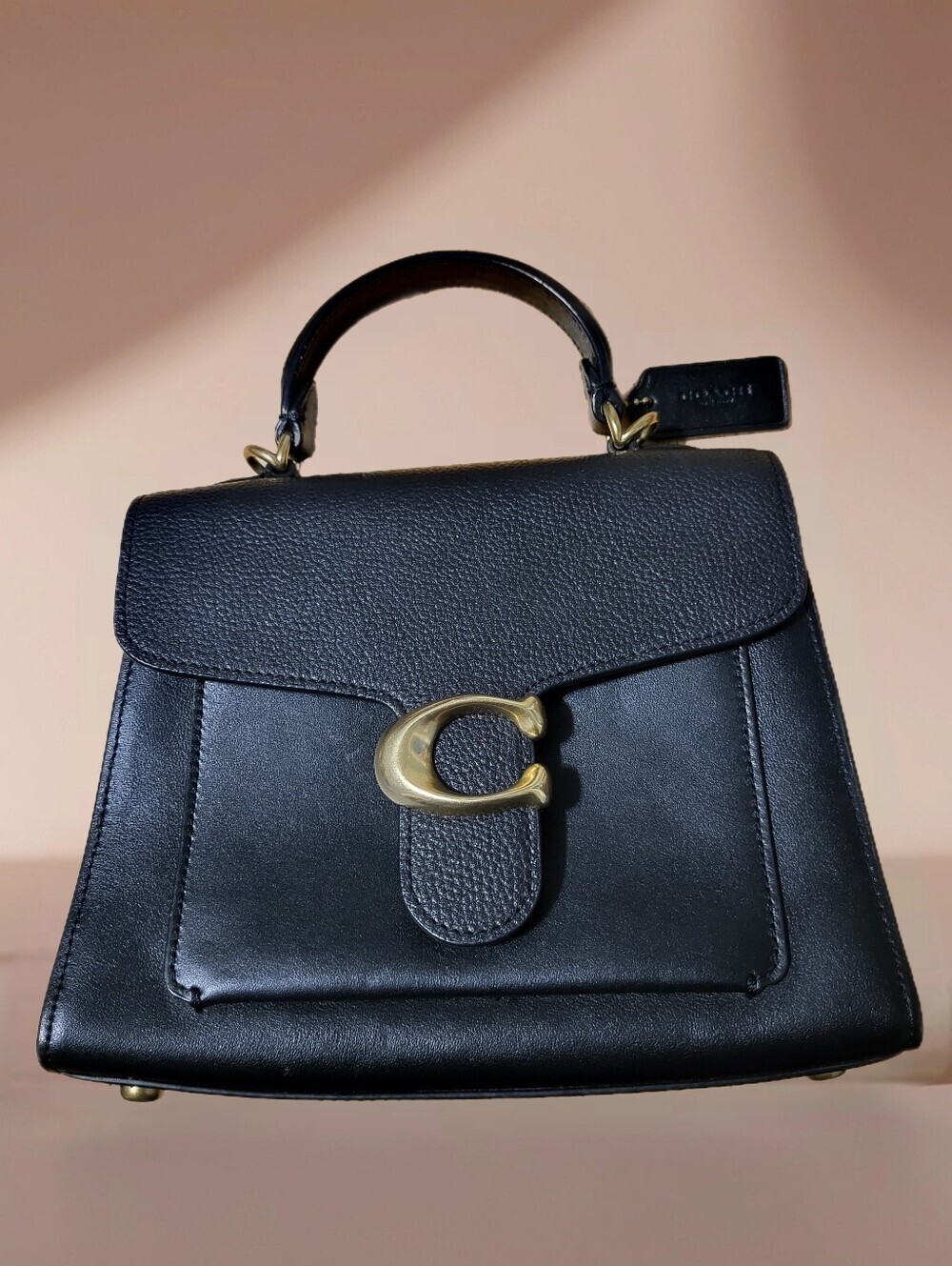 Coach TABBY TOP HANDLE 20. Black Polished Leather. - Picture 9 of 15